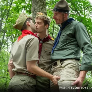 Ashes Before Dawn: Paddy O’Brian & John Brachalli’s Wild Frontier Fling Outdoor Threeway with Dex Devall, James Blond, and Jay Stryker Gay Porn
