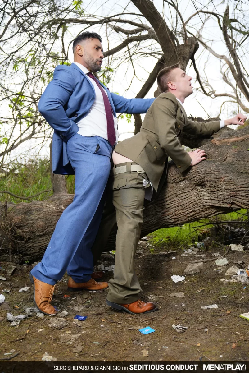 Seditious Conduct: Gianni Gio & Serg Shepard's Outdoor Encounter 🌴 💥 Gay Porn 11