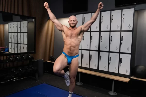 Varsity Heat 4: Muscular Mu and River's Sweaty Gym Bang Gay Porn 14