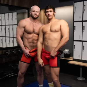 Varsity Heat 4: Muscular Mu and River's Sweaty Gym Bang Gay Porn