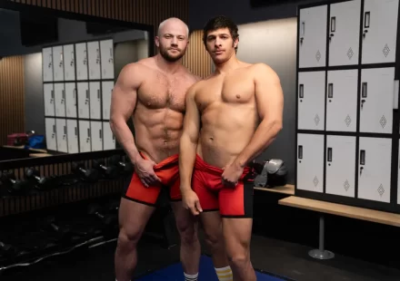 Varsity Heat 4: Muscular Mu and River's Sweaty Gym Bang Gay Porn