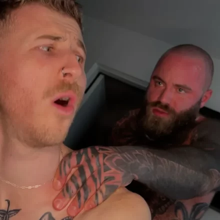 Baby Bear's Brutal Breeding of Tatted Fag Gay Porn