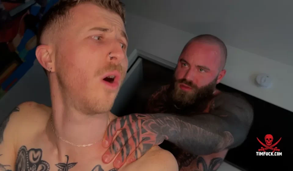 Baby Bear's Brutal Breeding of Tatted Fag Gay Porn