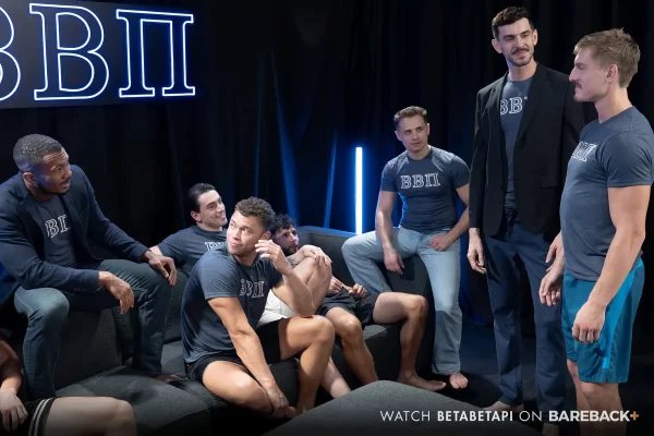 Beta Beta Pi BROrgy: Hunter Nash's Frat House Gang-Bang Gay Porn 1