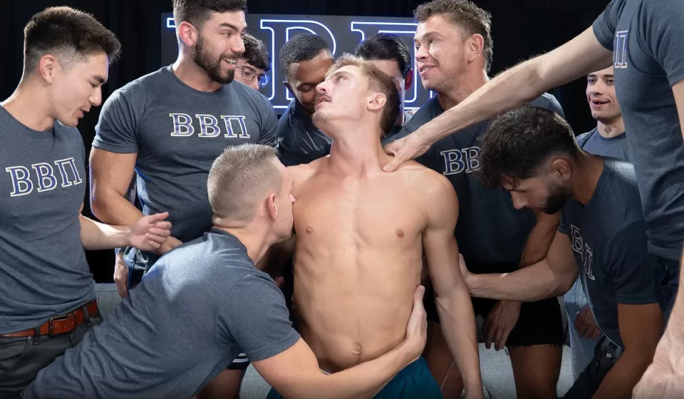 Beta Beta Pi BROrgy: Hunter Nash's Frat House Gang-Bang Gay Porn