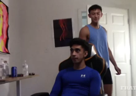 Emilio's First Fraternity Foursome at FratX Gay Porn