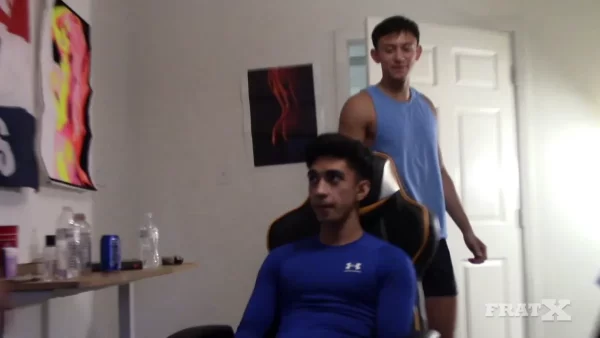 Emilio's First Fraternity Foursome at FratX Gay Porn
