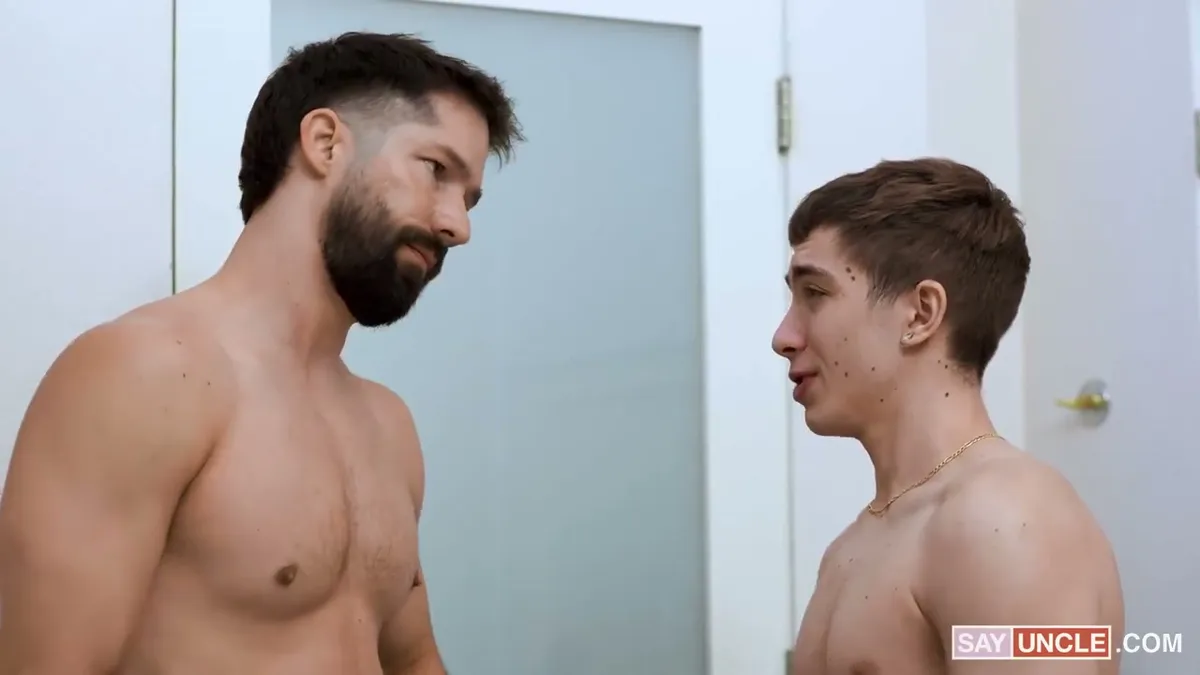 Shaving Lesson: Jacob King & Eddie Patrick at Family Dick Gay Porn