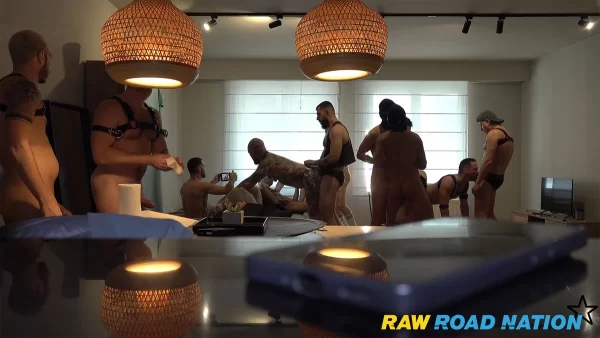15-Man Leather Gang Bang: Take That Hungry Hole Gay Porn 14