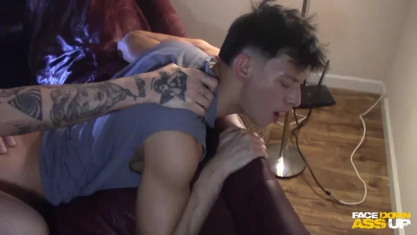 Face Down Ass Up: Alec's Throat and Hole Stuffed to the Max Gay Porn 6