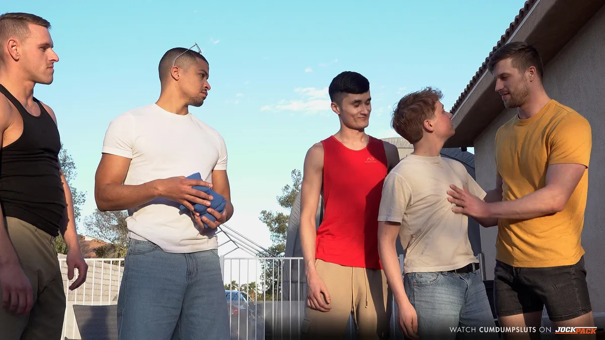 Oliver Lamb's First CumDumpSluts Gang-Bang Gay Porn