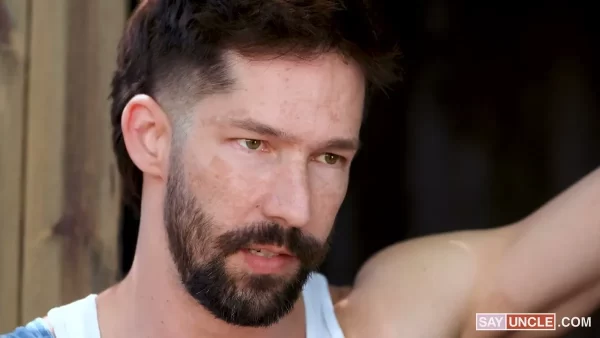Trespassing Jacob King Gets a Hard Lesson from Eddie Patrick Gay Porn 1