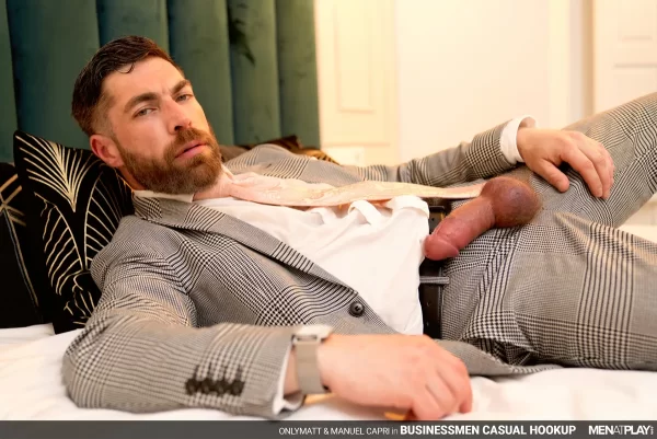 Businessmen Casual Hookup: OnlyMatt & Manuel Capri Gay Porn 1