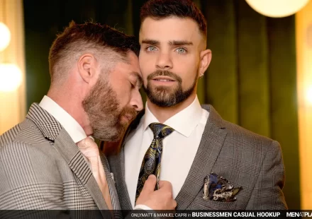 Businessmen Casual Hookup: OnlyMatt & Manuel Capri Gay Porn