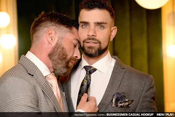 Businessmen Casual Hookup: OnlyMatt & Manuel Capri Gay Porn