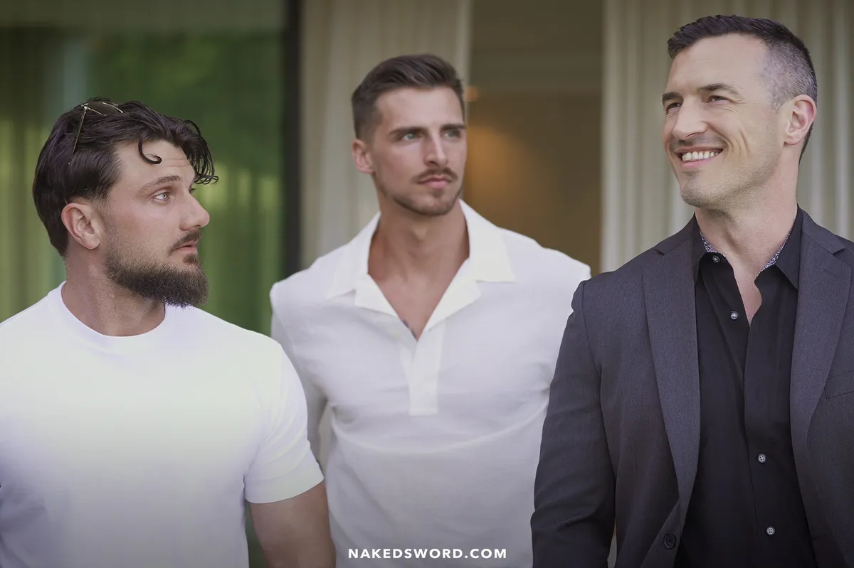 Jaxx Cody, Heath Halo, and Derek Kage's Intimate Bargain Gay Porn