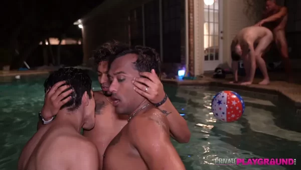 Let's Get Soaked: Pool Party Passion with Reece Scott Gay Porn 2