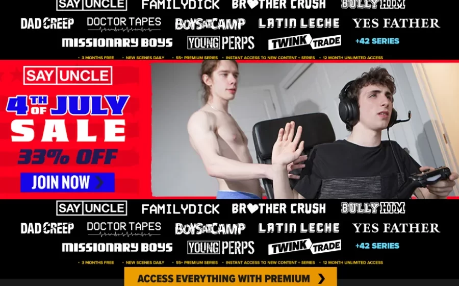 SayUncle's 4th of July Fireworks Sale: 1 Year of Pure Pleasure Gay Porn