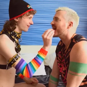 Pup Davey & Axel Abysse's Fist Each Other In Candy Gay Porn
