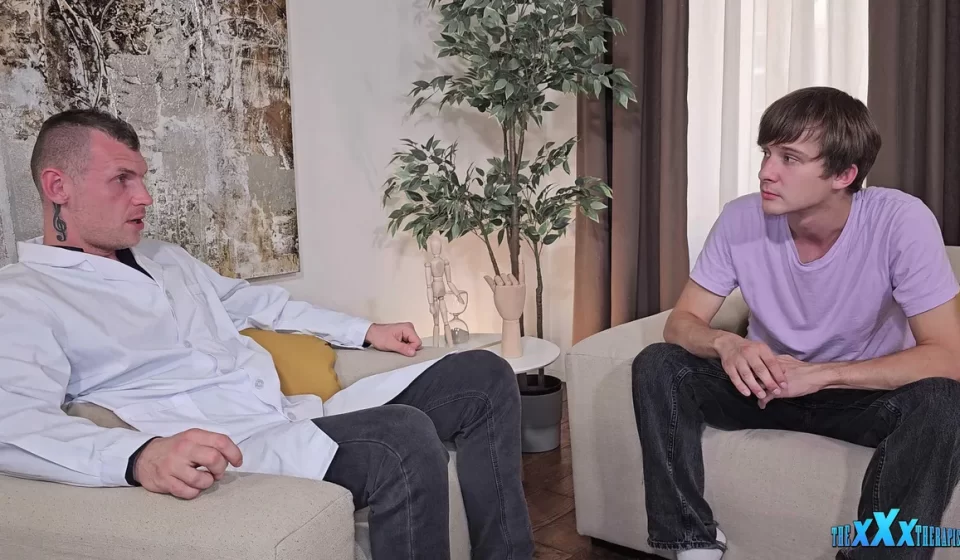The XXX Therapist Gives His New Partient BIG, HARD Treatment Gay Porn