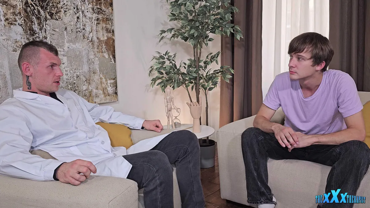 The XXX Therapist Gives His New Partient BIG, HARD Treatment Gay Porn
