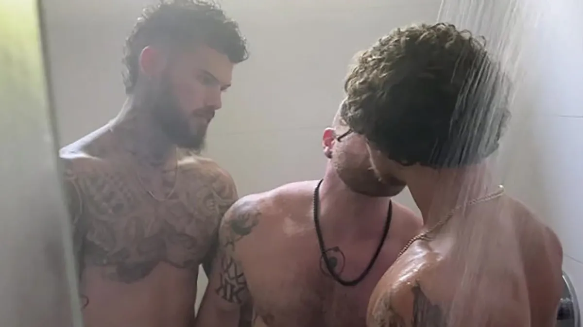 David Handful, Griff & Rick Join Hatler for a Foursome Gay Porn