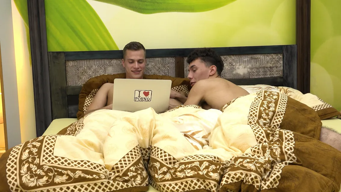 Lorenzo Ricci and Oscar Scholz: Morning Wood Interrupts Work Gay Porn