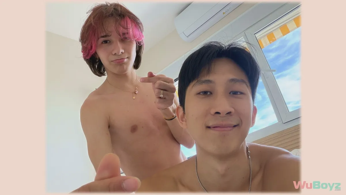 Nani Fucks Chastity-Caged Tyler Wu in Midday Quickie 4 Nani Fucks Chastity-Caged Tyler Wu in Midday Quickie Gay Porn 2