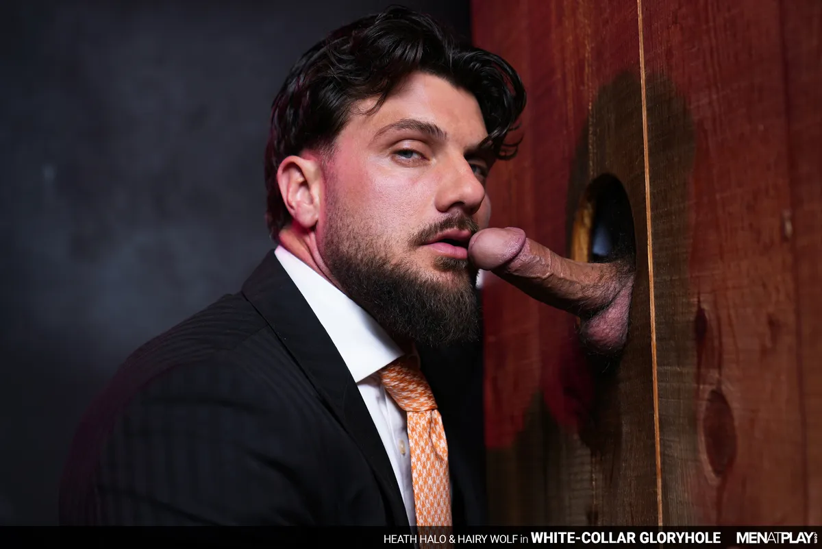 White-Collar Gloryhole: Heath Halo & Hairy Wolf - MenAtPlay 5 White-Collar Gloryhole: Heath Halo & Hairy Wolf - MenAtPlay Gay Porn 4