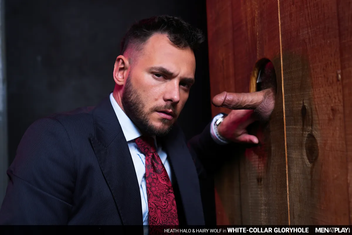 White-Collar Gloryhole: Heath Halo & Hairy Wolf - MenAtPlay 6 White-Collar Gloryhole: Heath Halo & Hairy Wolf - MenAtPlay Gay Porn 5