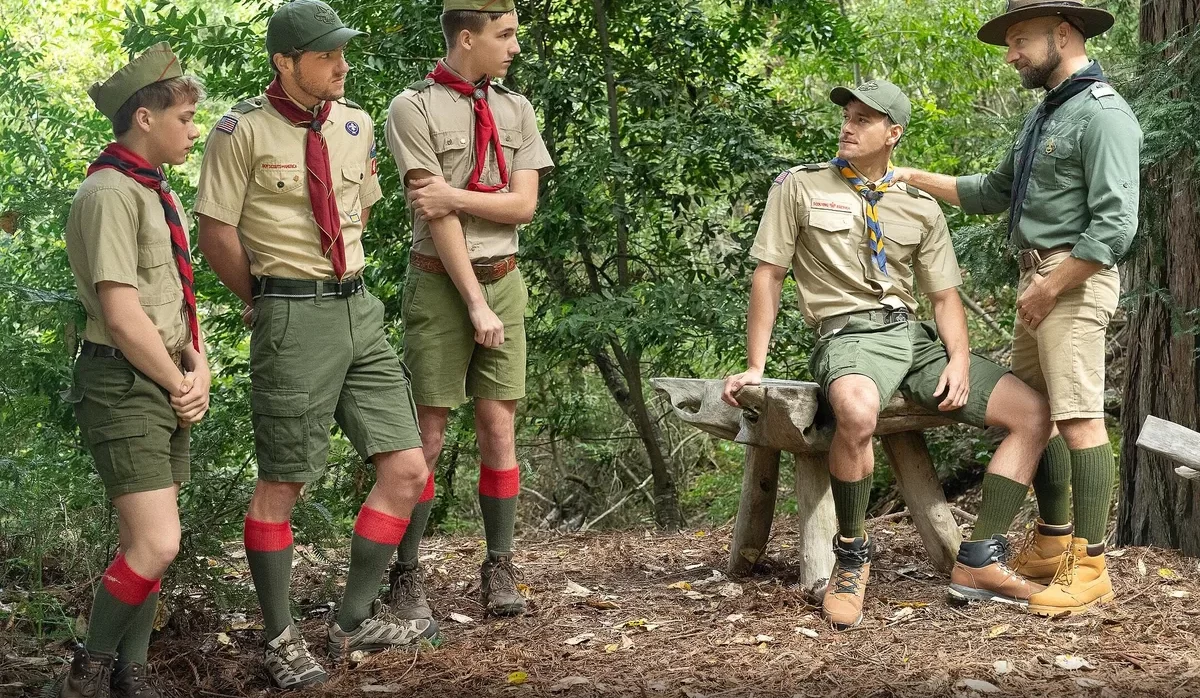 Adam Snow and Zander Woodz Corner Three Bottoms in the Woods Gay Porn