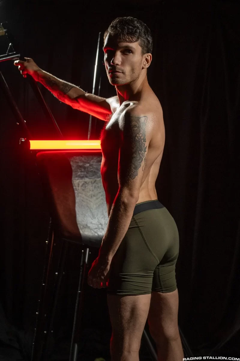 Enzo Falcon Strapped to the Cross for Jack DesFeux Gay Porn 2