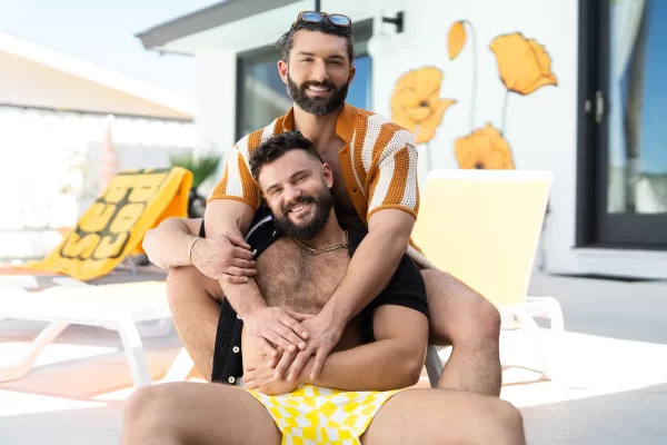 Hayden Harding & Paolo Bruni Bareback - Rooftop to Bedroom Gay Porn 1