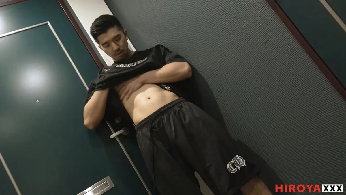 Hiroya Joins Daniel for Naked Hallway Threesome Gay Porn