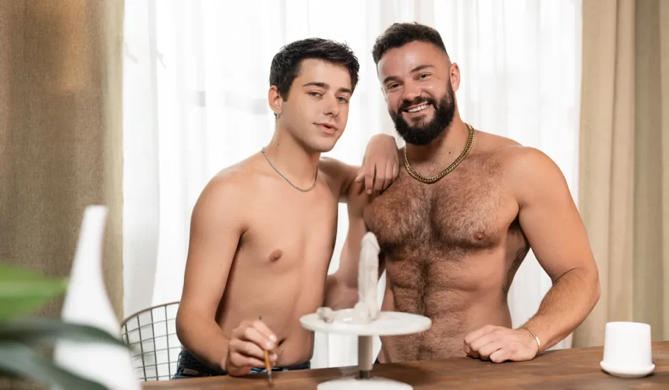 Joey Mills Lets Hayden Harding Smash His "Ceramic Hole" Gay Porn