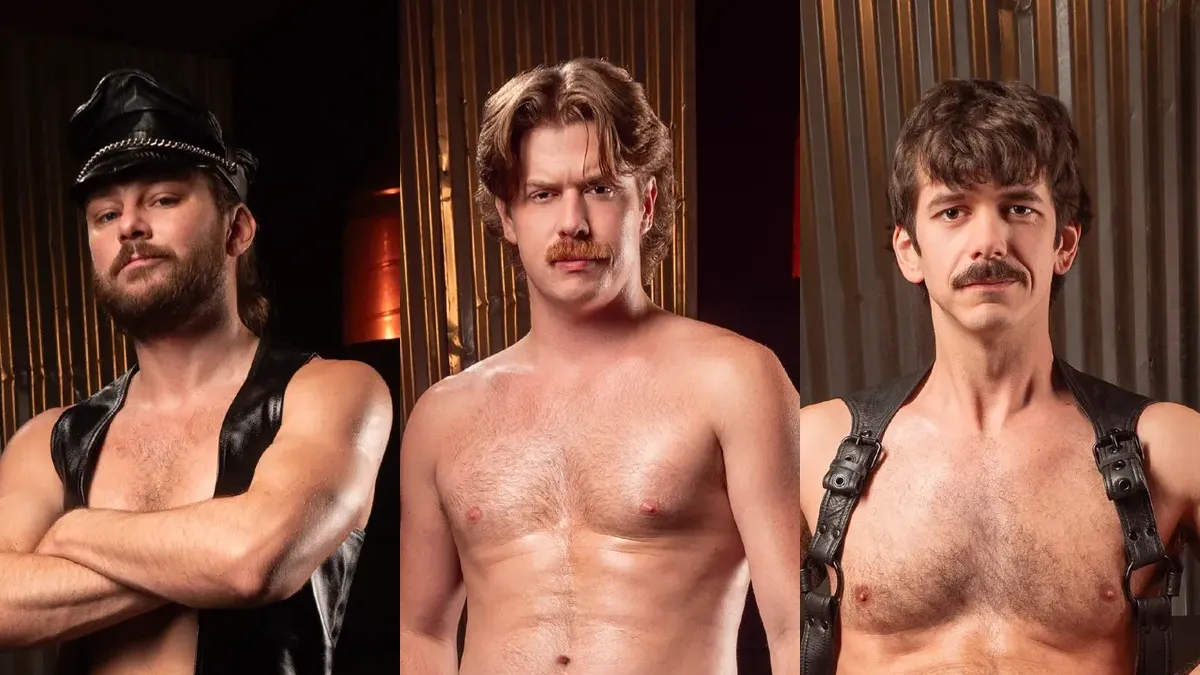 Max Adonis Harnessed Between Wheeler and Baytes Gay Porn