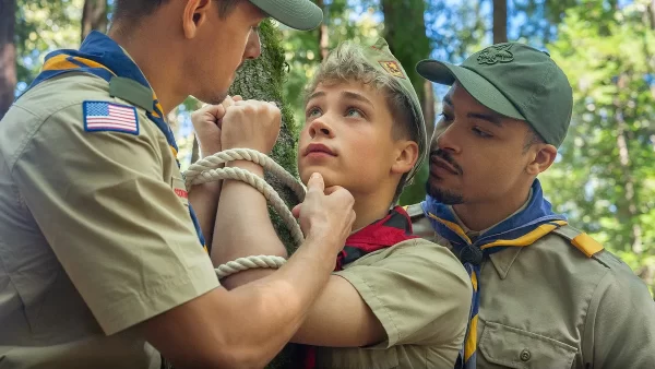 Q Moore and Zander Woodz Bind Oliver Lamb for Forest Swap Gay Porn