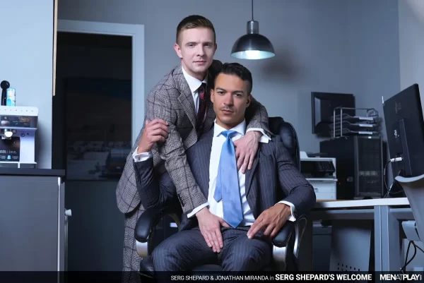 Serg Shepard's Unconventional Welcome from Jonathan Miranda Gay Porn 14