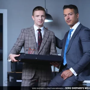 Serg Shepard's Unconventional Welcome from Jonathan Miranda Gay Porn