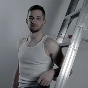 Thyle Knoxx Mounts a Ladder for a Black Dildo Ride Gay Porn