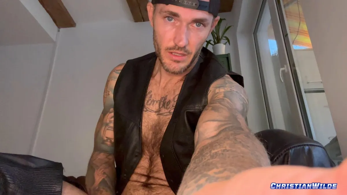 Christian Wilde's Leather Chaps Solo Gay Porn