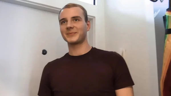 Czech Hunter 855: Shy Courier Swallows Dick and Takes a Load Gay Porn