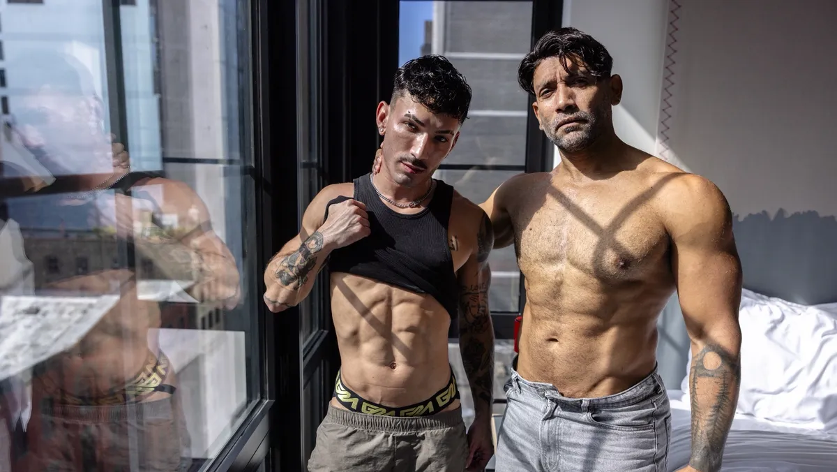 Gianni Gio Owns Siren Santiago in His Randy Blue Debut Gay Porn